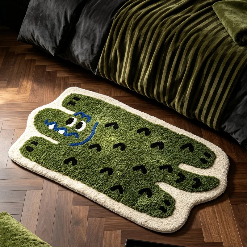 Cartoon Little Crocodile Bathroom Floor Mats Thickened Absorbent Non-slip Mats Dirt-resistant and Easy To Take Care of Door Mats
