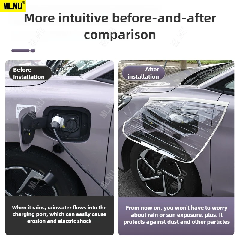 Charging Port Rain Cover For MG4 EV/ELECTRIC Accessories 2025/2024-PVC Material,Magnetic Installation,Water Resistant 2022-2023