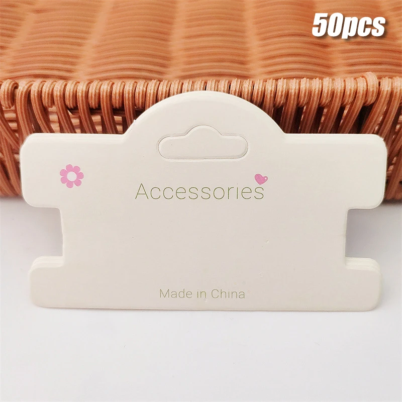 50pcs Display Cards for Hair Cord Hairpin DIY Jewelry Cardboard Packaging Materials Jewelry Cardboard Accessories Hang Tag Card