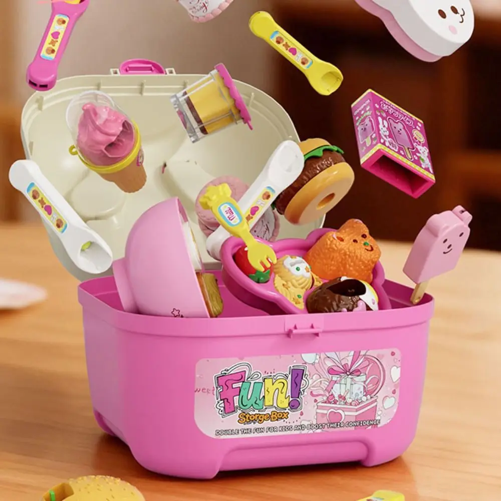 Little BearShape Pudding Feeding Set Simulation Model Pretend Play Lunch Box Pudding Early Education Role Play Play House Toys