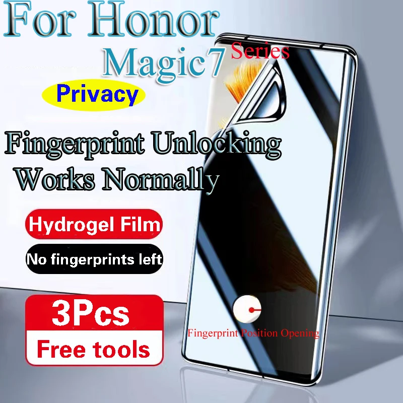 Magic7Pro Anti-peeping Hydrogel Film For Honor Magic7 Pro Privacy Screen Protector Magic 7Pro Fingerprint Unlocking Works Soft