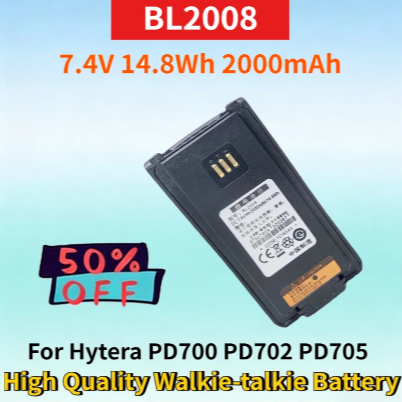 

New BL2008 7.4V 14.8Wh 2000mAh Rechargeable Battery for Hytera BL2503 PD700 PD702 PD705 PD780 PD780G PD782 Walkie-talkie Battery