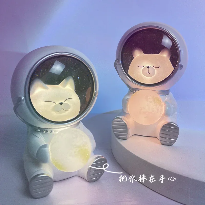 Cute Animals Bear Spaceman Decoration Table Lamp Astronaut Led Night Lights for Kids Boys