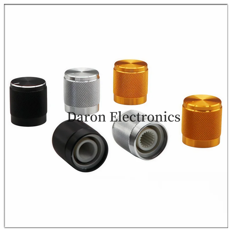 Aluminum alloy mesh core knob with 15*17 teeth holes / D hole 6mm potentiometer encoder rotary adjustment cap