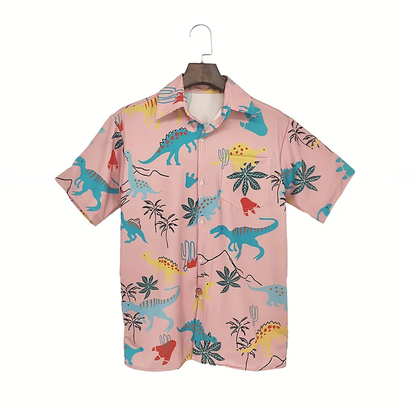 

New 3D Dinosaur Printing Shirts For Men Plants Mushroom Graphic Shirts For Women Children Fashion Hawaiian Tops Shorts & Blouses