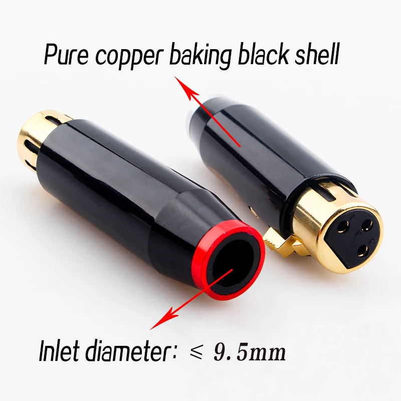 New High End XLR Plug Adapter 3 Pin Carbon Fiber Gold Rhodium Plating High end Audio XLR Male Female Connectors Speakers