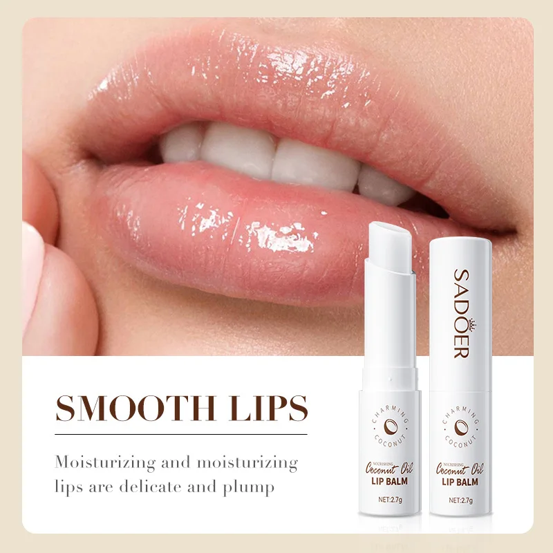 Coconut Moisturizing Lip Balm Anti-Dry Hydrating ถอดริ้วรอยริมฝีปาก Dead Skin Lip Care บํารุงยาวนานสําหรับผู้ชายผู้หญิง