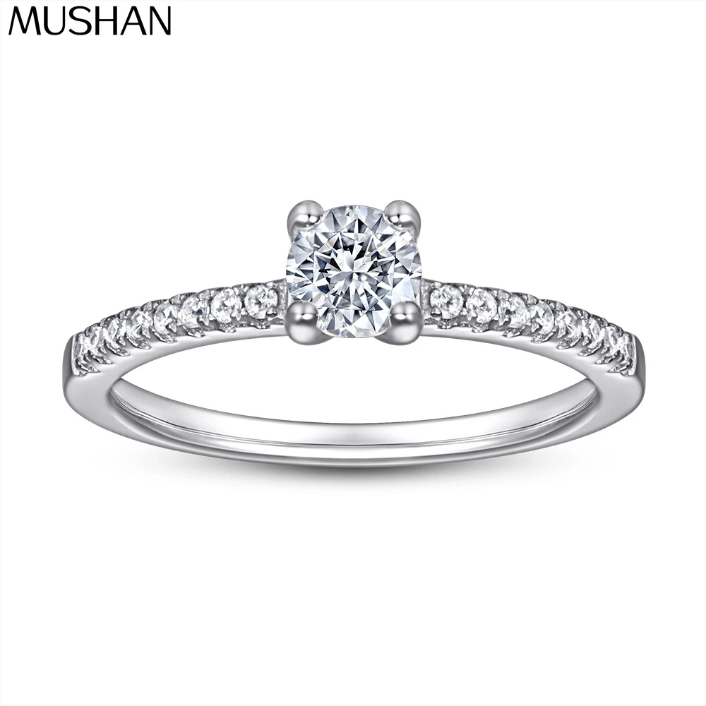 

Ювелирные изделия MuShan: Кольцо из стерлингового серебра 925 пробы, обручальное, с драгоценными камнями HCD, подарок для лучшей подруги, премиум-украшение, женские кольца, изысканные ювелирные изделия