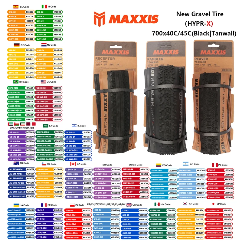 MAXXIS Neue REAVER RAMBLER RECEPTOR ASPEN ST Gravel-Reifen HYPR-X Tubeless Gravel-Bike-Reifen 700x40C/45C/55C Offroad-Fahrradreifen