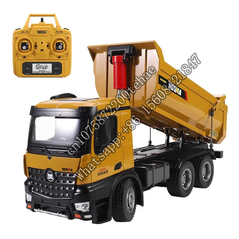 HUhr 1/14 1582 RTR Métal RC Dumper Truck 2.4G Télécommande Benne basculante Batterie De Voiture En Plein Air Jouets Pour Enfants Cadeau TH18061-SMT6