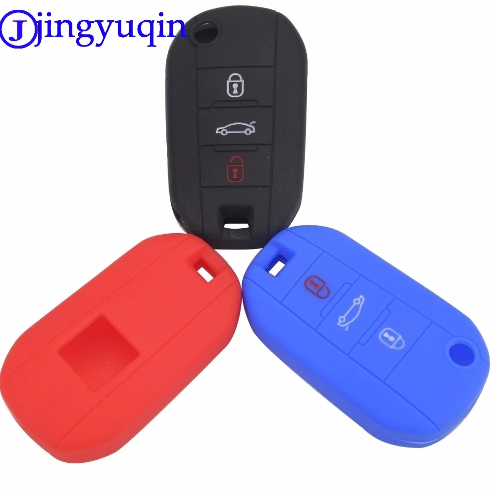 jingyuqin Remote Silicone 3 Buttons Key Case Cover For Peugeot 208 508 2008 For Citroen C4L CACTUS C5 C3 C6 C8 Picasso Xsara