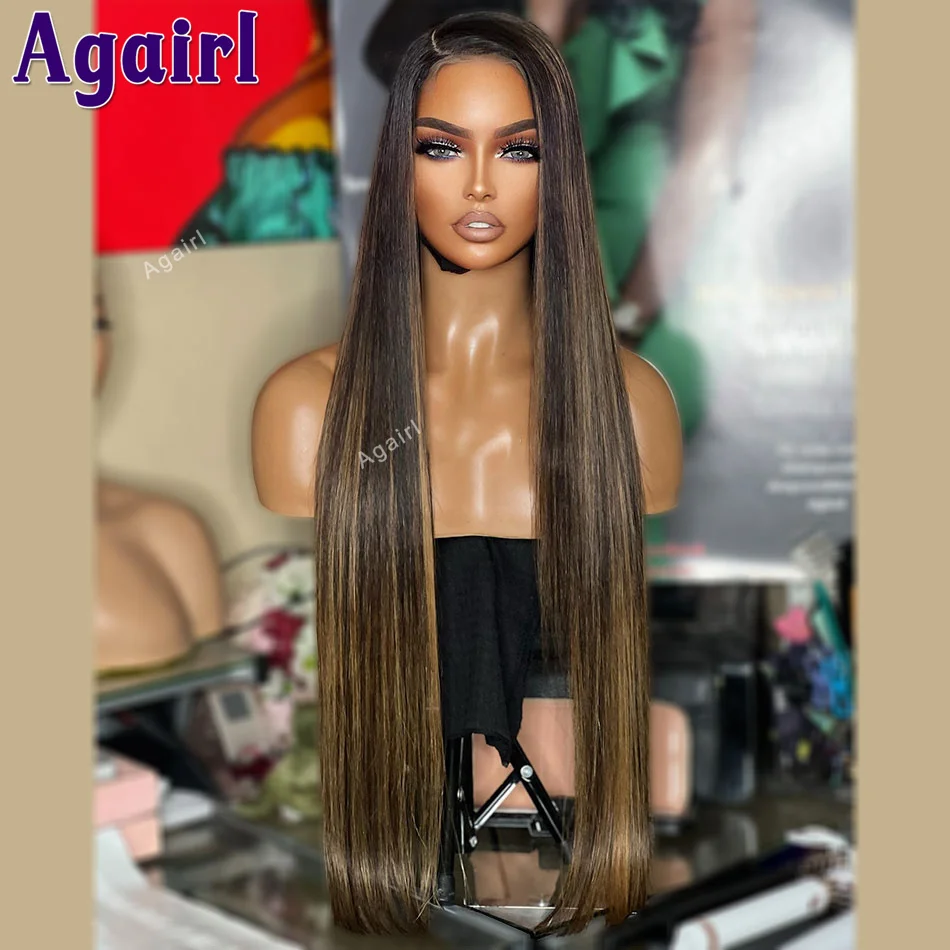 

30 32 Inch Highlights Blonde Lace Front Human Hair Wigs Colored Bone Straight Transparent 13x6 13x4 Lace Frontal Wigs For Women