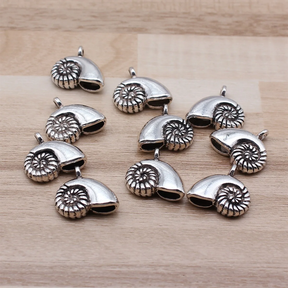 IFOCUS 10pcs/Lot Conch Charms For DIY Jewelry Making Zinc Alloy 16x12mm/0.63x0.47inch