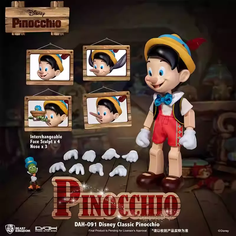 Original Beast Kingdom DAH-091 Classic Pinocchio Action Figures Anime Peripheral Trendy Toys Collection Kids Birthday Gifts