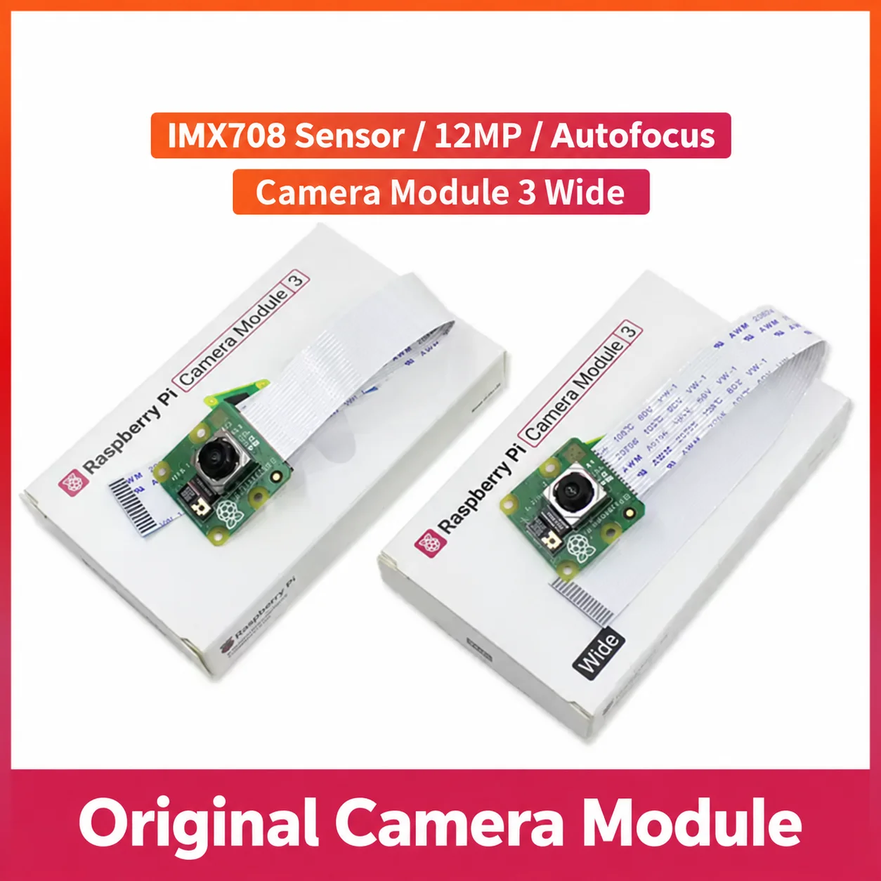 12MP Raspberry Pi Camera Module 3 Wide Angle HDR Autofocus Camera3 (75 Degrees) Supports 4B for HD Imaging