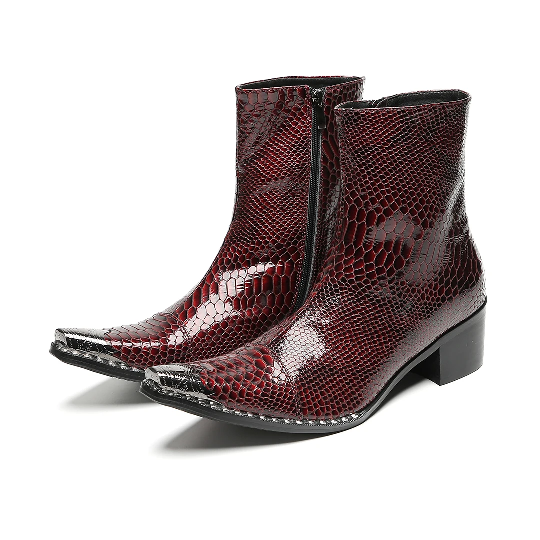

British Style Solid Men Genuine Leather Ankle Boots Big Size Male Club Party Shoes Pointed Toe Zipper Motorcycle Short Boots