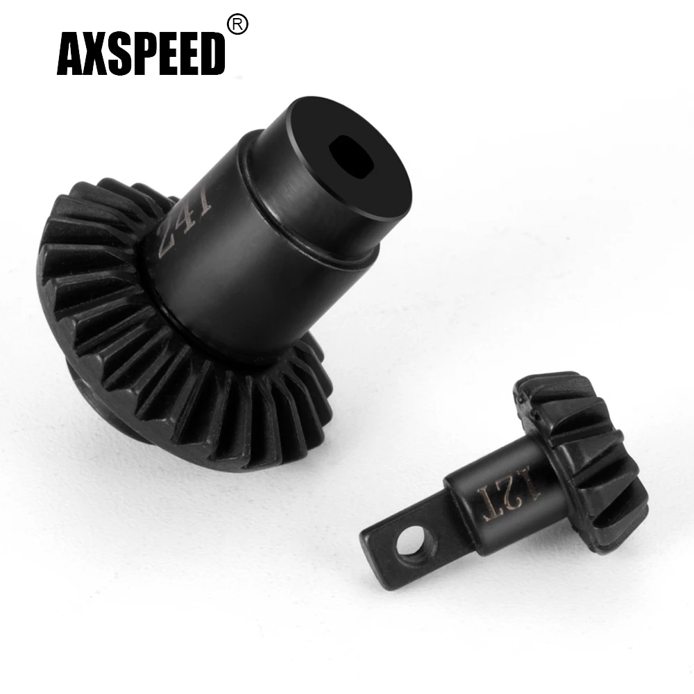 

AXSPEED 24T+12T Steel Overdrive Underdrive Helical Gear for 1/24 Xiaoqi FMS RC Crawler Car Upgrade Accessories