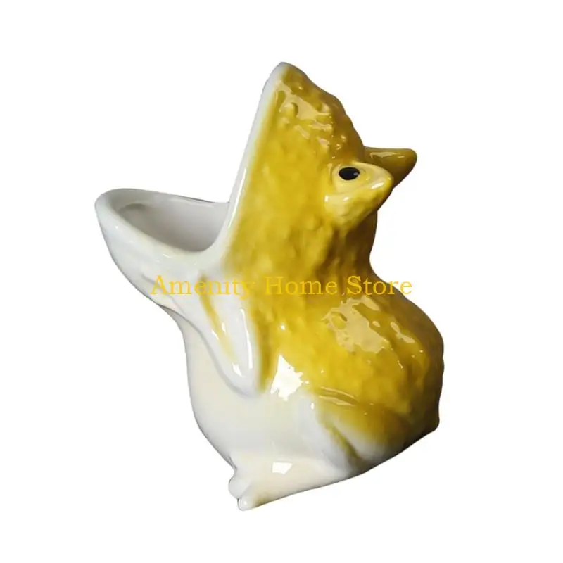 F26C Handcrafted Ceramic Gardening Pot With Frogs Theme Designed For Small Succulents And Decoration