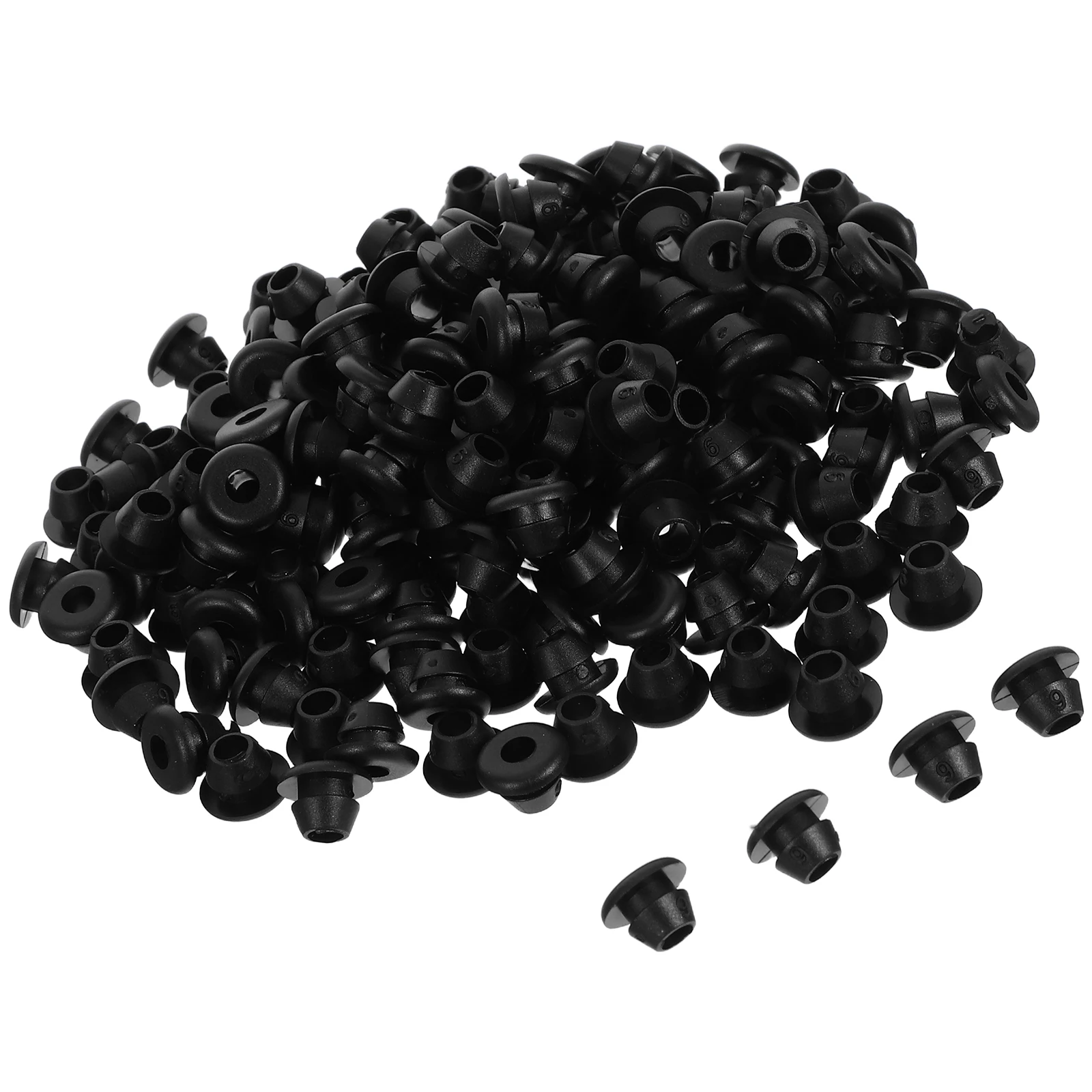 

200 Pcs Rubber Lock Ring Guard Coil Car Wire Grommets Hole Plugs Automotive Gaskets