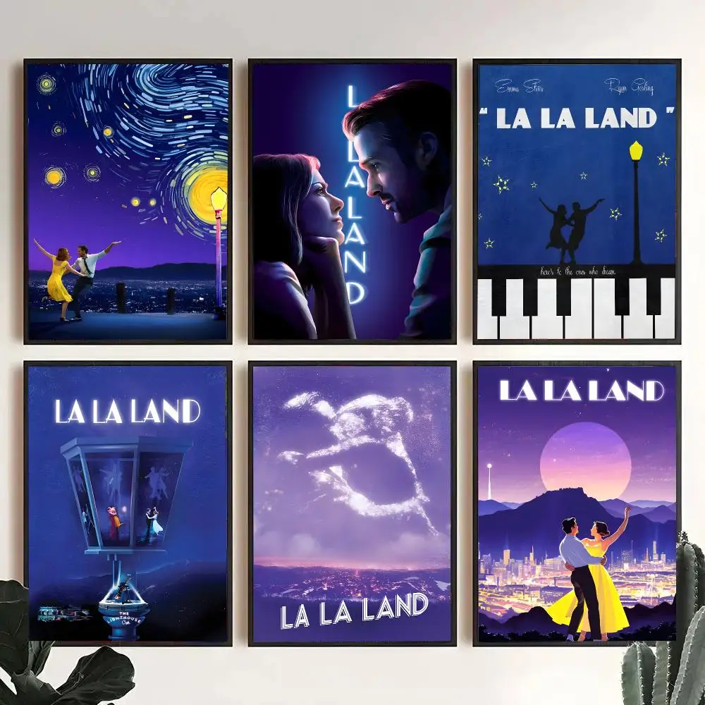 Classic Movie L-La La Land Poster Decorative Wall Art Stickers Mural For Home Living Room Hallway Decor Gift