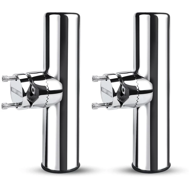 [new-abkg】-fishing-rod-holder-2pcs-boat-fishing-rod-holders316-stainless-steel-clamp-on-19mm-26mm-rail-360°-adjustable