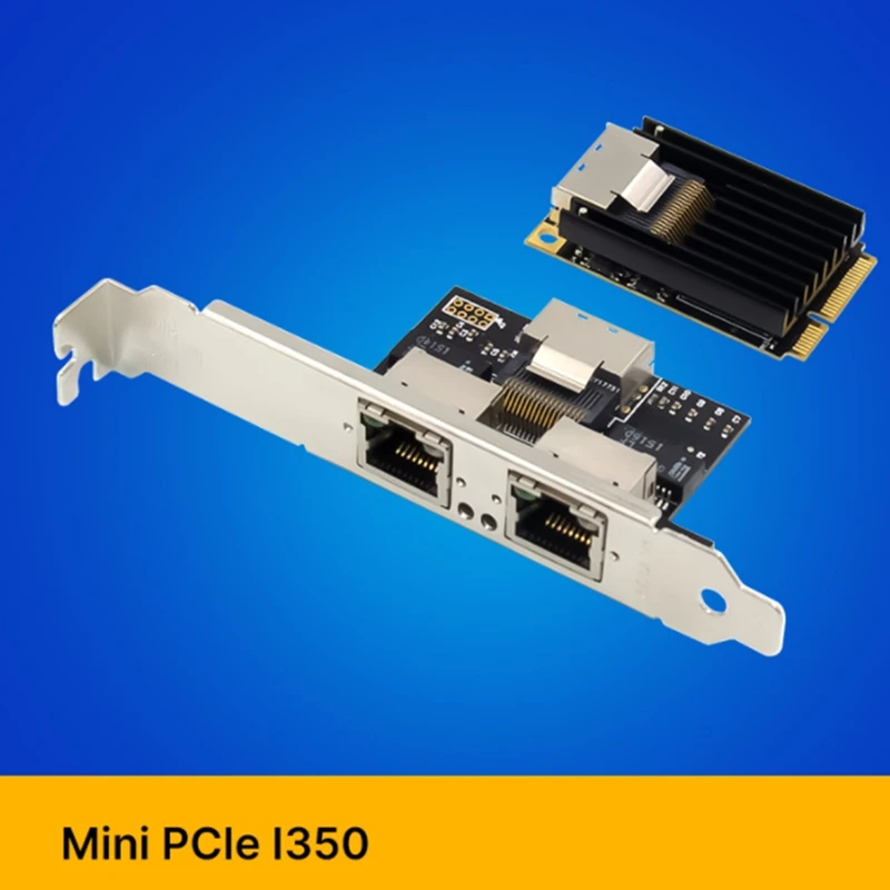 Mini PCI-E Dual Port 2 x RJ45 Ethernet 10/100/1000Mbps Gigabit LAN Card Network Interface Controller Card