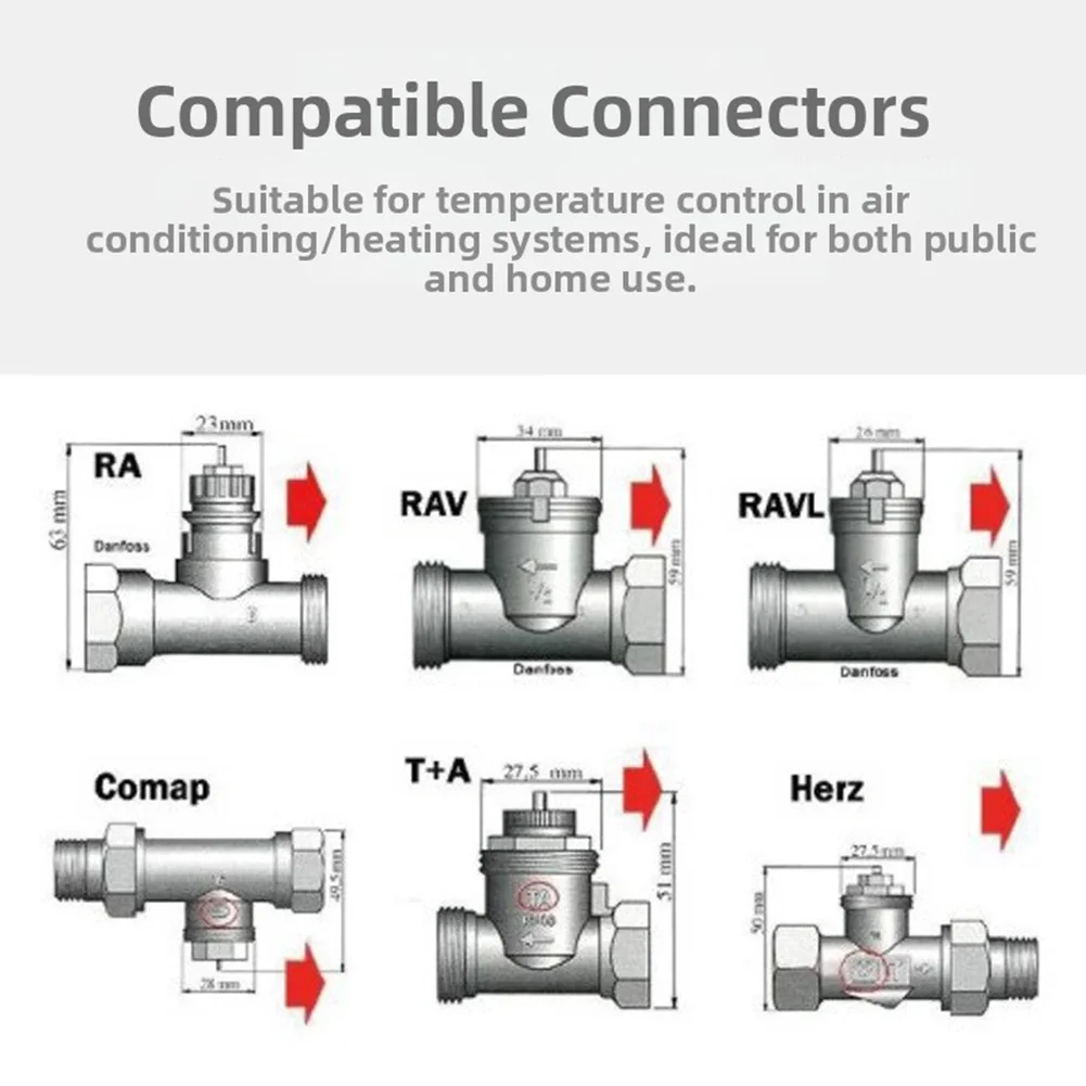 TRV Valve Adapter for Heating Systems Compatible with M30x1 5 and M28x1 5 Radiator Valves Providing Reliable Temperature Control