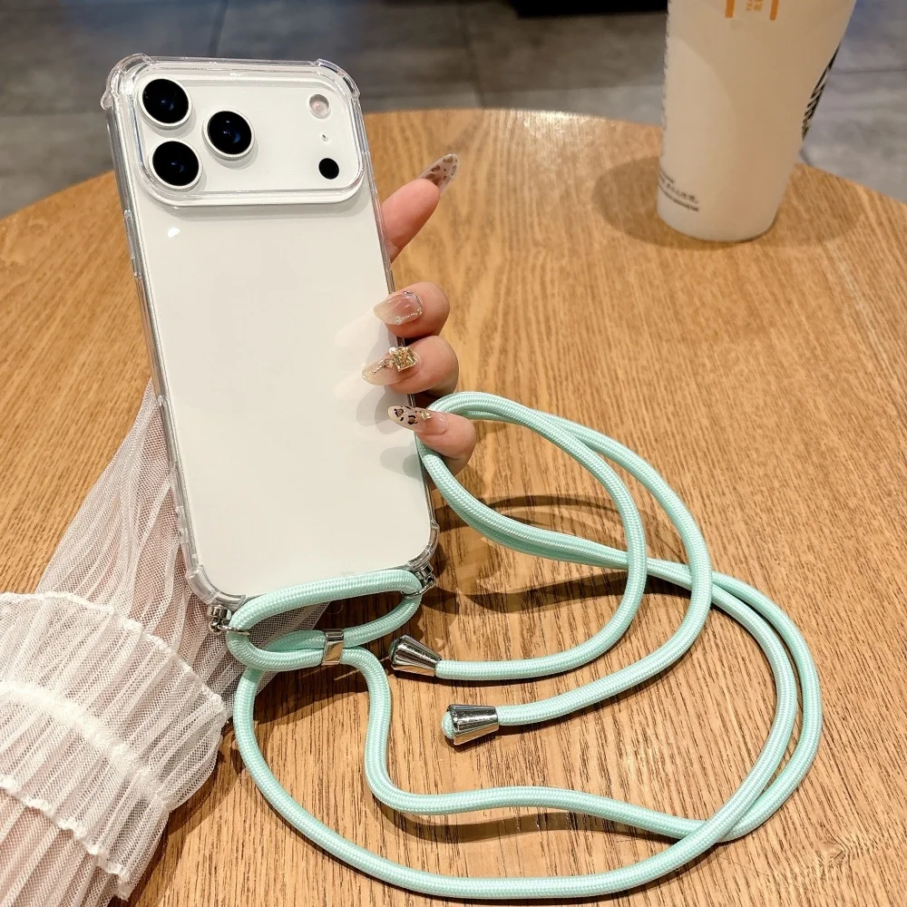 Crossbody-Lanyard-Klarsicht-Handyhülle für iPhone 18 17 16 15 14 13 12 11 Pro Max XR Xs 7 8 Plus Stoßfeste Silikon-Soft-TPU-Hülle – Detail 14