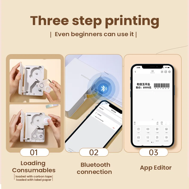 NIIMBOT B18 cable thermal label stickers for heat transfer label printers, waterproof and oil resistant scratch paper that does