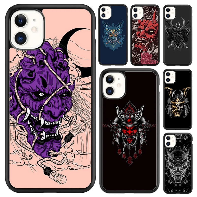 Japanese samurai Oni Hannya Demon Mask Phone Case For iPhone 16 15 14 plus XR XS 11 12 13 pro max Shell Cover coque