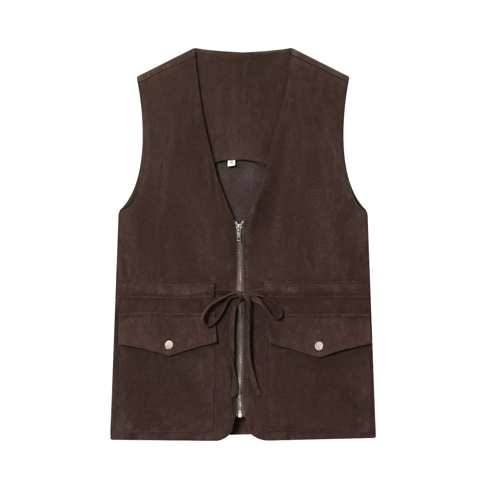 Withered Round Neck Sleeveless Zipper Tied Vest+a-line Skirt For Women Skirt Woman Clothing Faldas Skirts