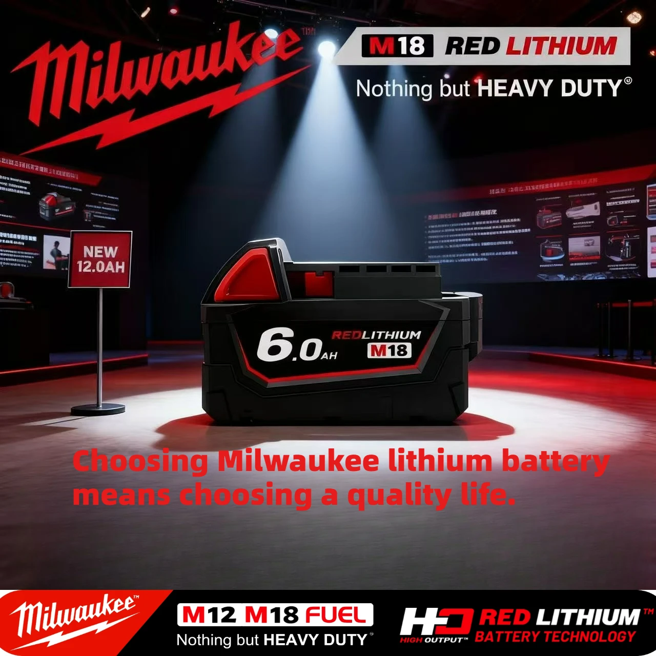 

Premium Milwaukee M18 18v Battery， Compatible with Milwaukee Tools High-Efficiency Rechargeable Battery with Quick ChargeSupport