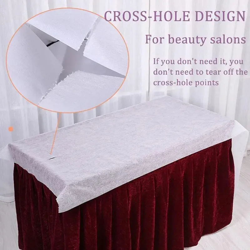 50pcs  Non-Woven Headrest Paper Roll Table Cover Disposable Spa Massage Mattress Sheets Salon Massage Bed Sheets