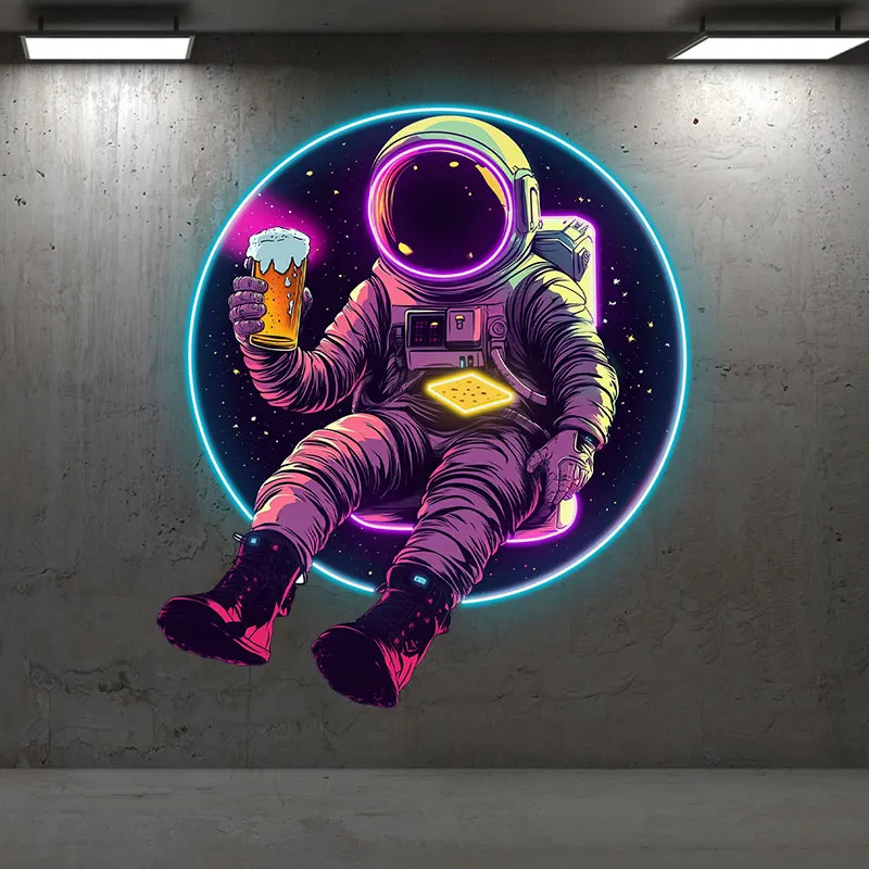 Cool Astronaut Neon LED Light - Space-Themed Wall Art for Game Room, Bar and Man Cave - Fun and Unique Home Decor, Perfect Gift