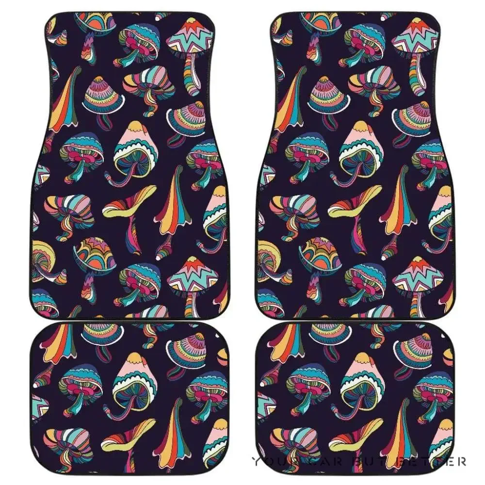 Colorful Mushroom Pattern Front And Back Car Mats 045109