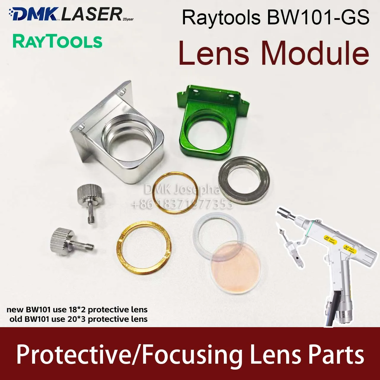 Raytools BW101-GS Laser Welding Head Protective Windows Module 18*2/20*3 Sealing Pressing Ring D20F150/F600 Focusing Lens Parts
