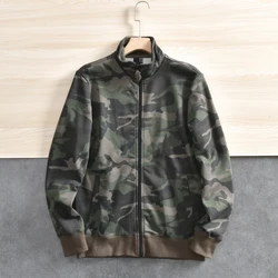 Men Stand Collar Sports Coats Camouflage Sweatshirt Cotton Military Style Mens Camo Pattern 2024 Autumn Casual Zipper Coats