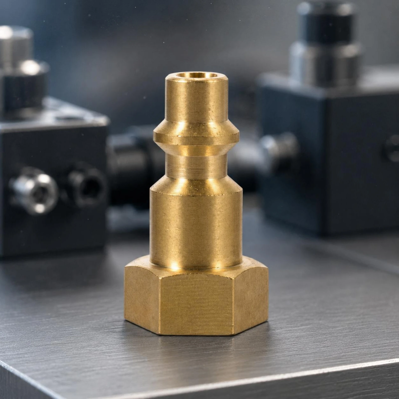 

10 Pieces Air Hose Quick-Connect Adapter Hexagonal Brass Air Hose Quick Connector Power Tool Accessory Threaded Metal