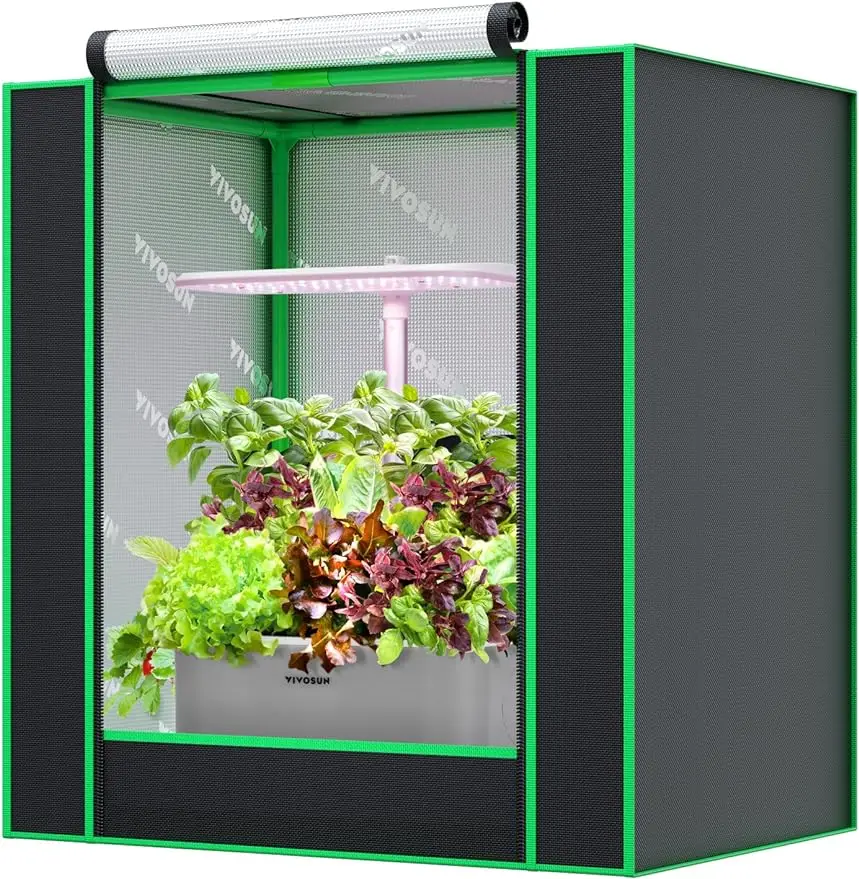 

Small Grow Tent for Aerogarden Hydroponics Growing System 20”x14”x21”Highly Reflective Mylar Indoor Grow Tent with Sealed Bottom