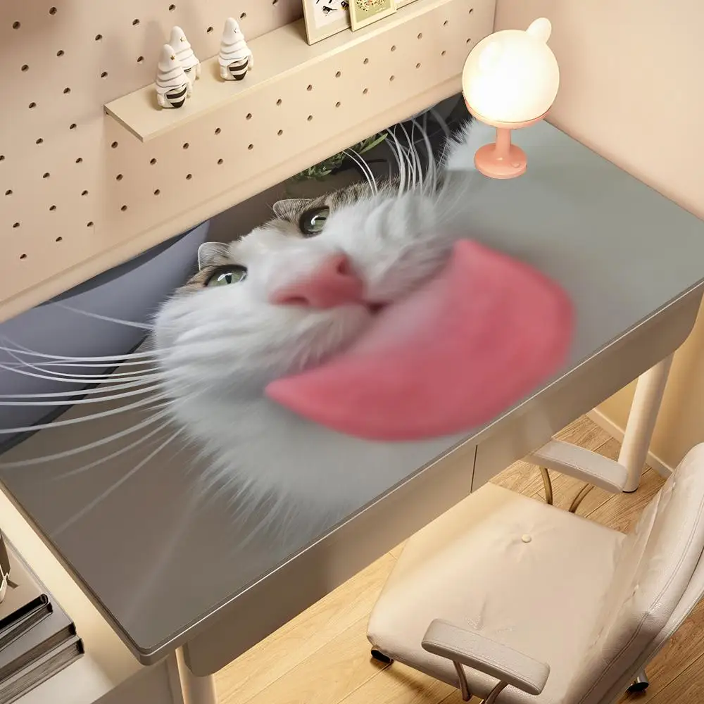 

HYBXAXC Funny Cat Cats Sticking Out Their Tongues Pad Mousepad Keyboard Gaming Playmat Mouse Mats Computer PC Gamer Desk Mat