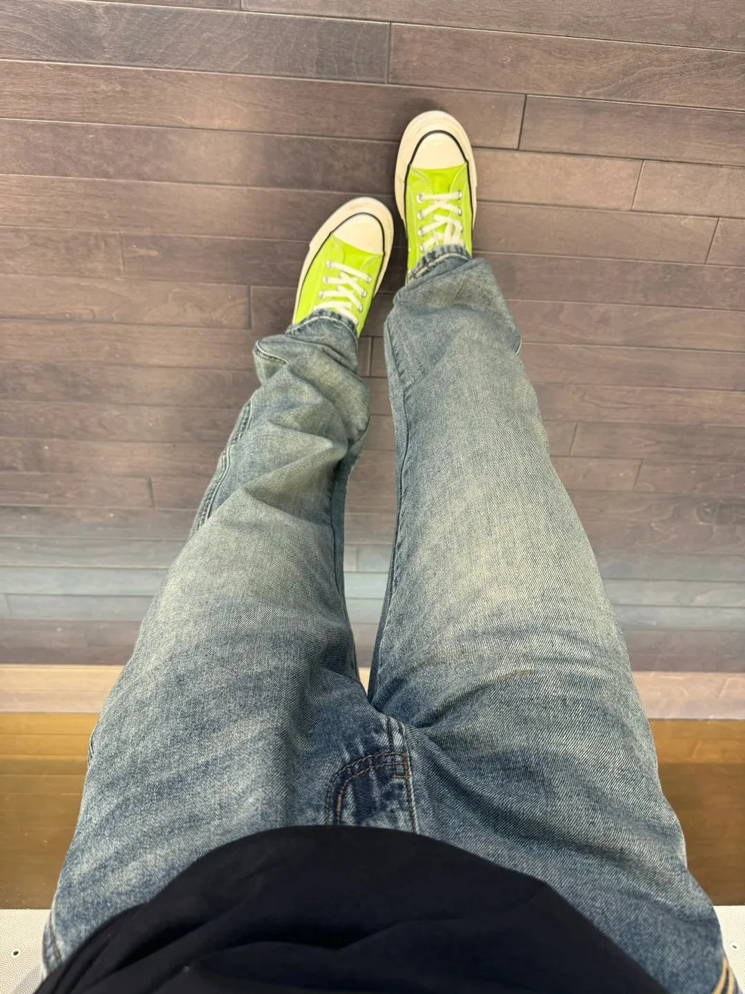 

Retro Waed American Sle Soft Denim Jeans Men's Fce Lined Bell Bot Long Trousers Straight High Street Jeans