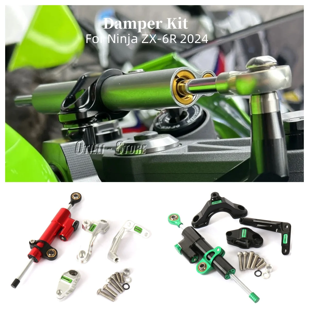 

Motorcycle Accessories Adjustable Steering Damper Stabilizer Bracket Mounting Kit For Kawasaki Ninja ZX6R ZX-6R ZX 6R 2024