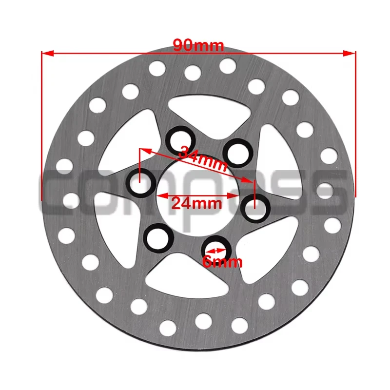 90mm Outer Diameter Brake Disc Rotor for Motorcycle Scooter Cycling Mini Moto E-Scooter - Performance Brake Discs Rotors