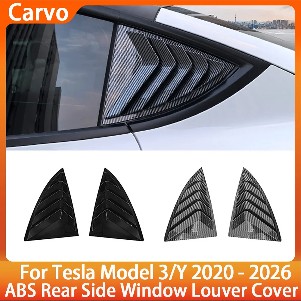 

Side Window Louver Cover for Tesla Model 3/Y Standard Juniper 2020-2026 ABS Rear Window Vent Cover Anti-Scratch Trim Accessories