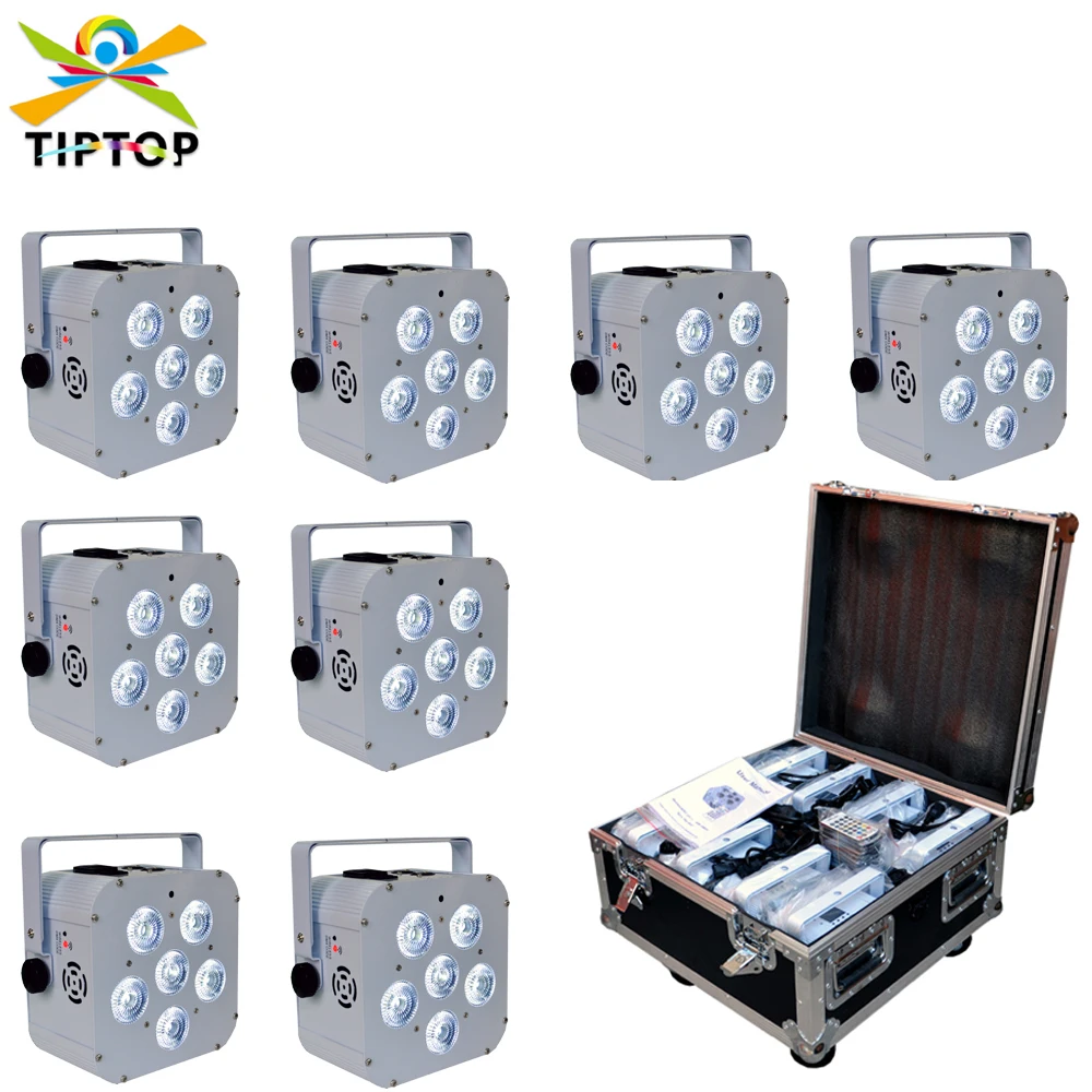 

8IN1 Charging Flight Case Pack 6x18W Battery Wireless DMX512 Led Par Light Charging Socket Lifting Handle Led Display