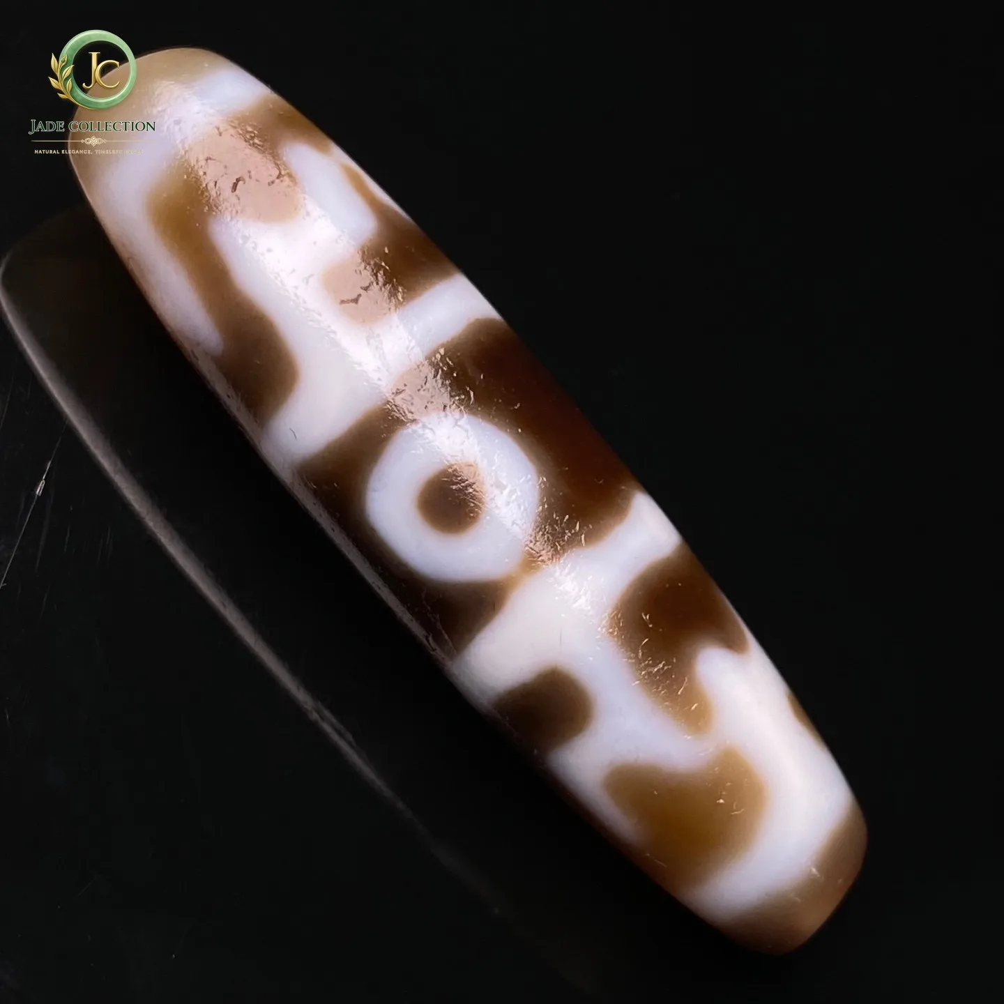 Rare Tibetan Buddhism Agate 3 Eye Lotus Mage Faqi Dzi Bead Amulet Pendant Z080