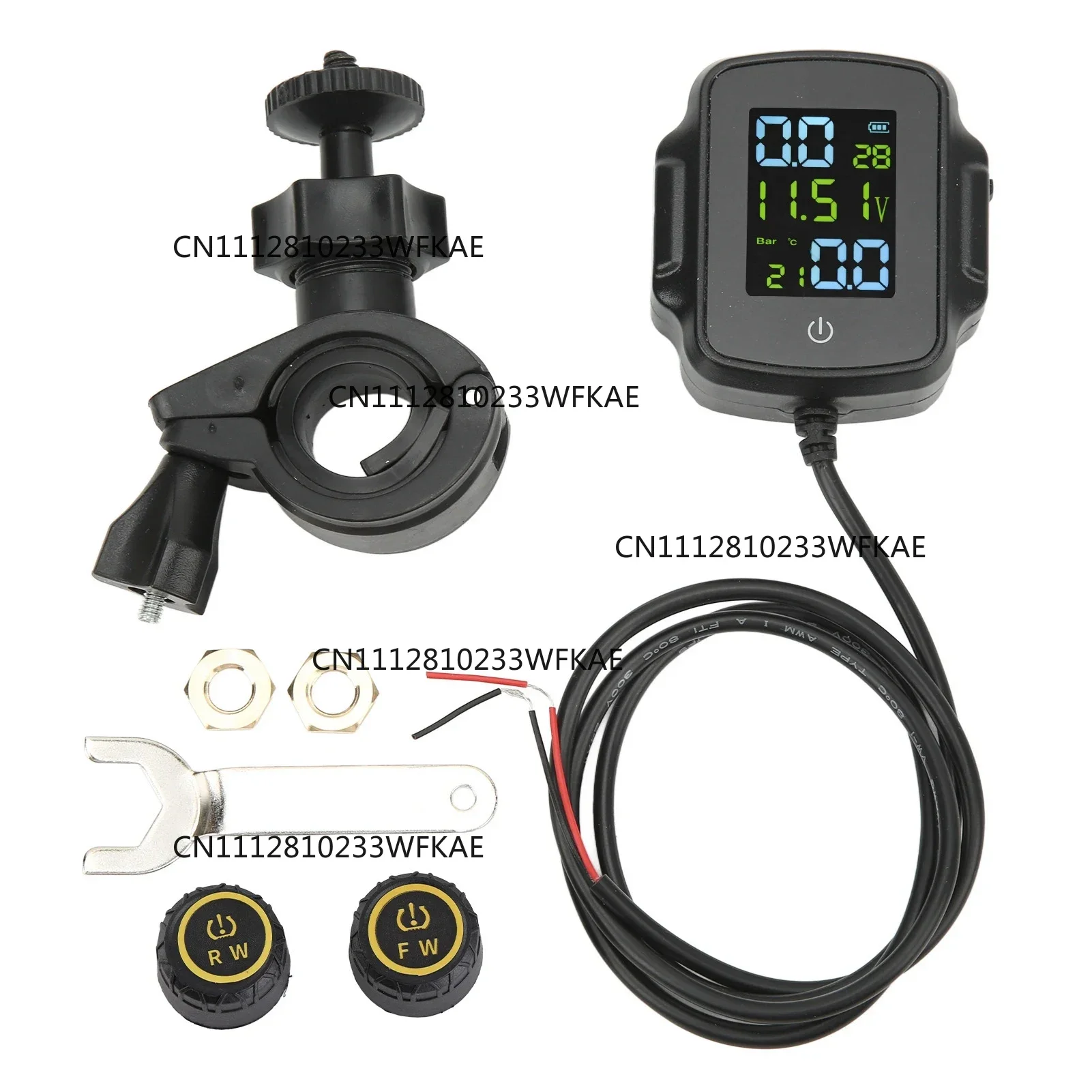 Motorcycle TPMS Tire Pressure Monitoring System With 2 External Sensors Moto Tyre Alarm Systems Real Time 12V USB Charging
