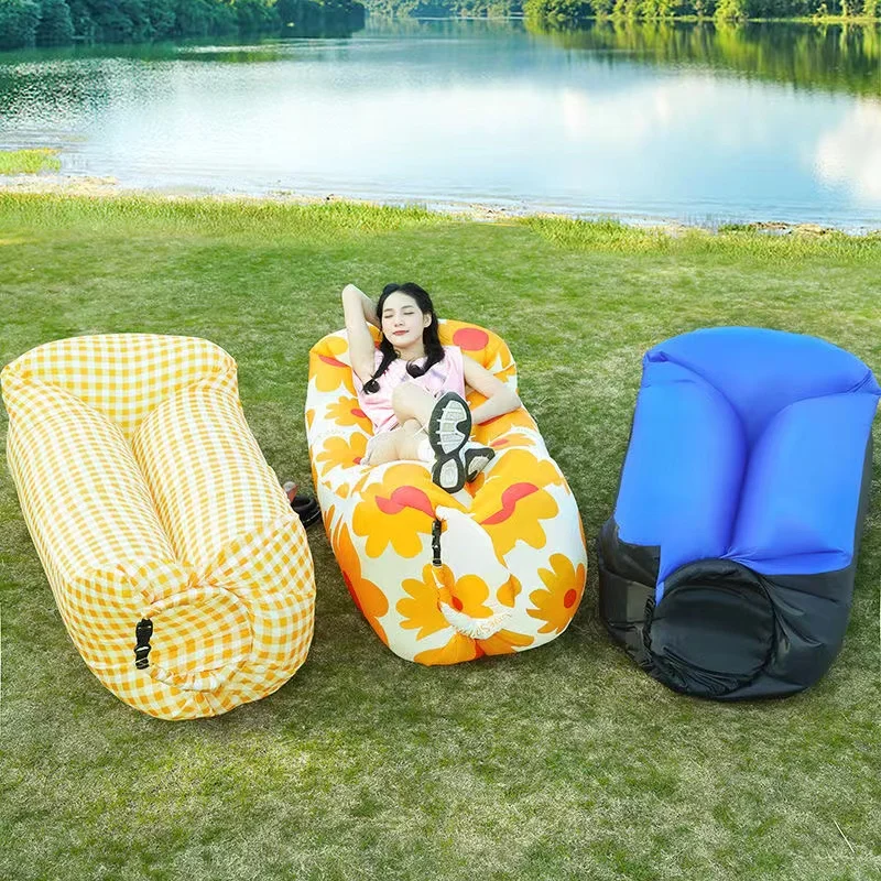 Lazy person ultra light sleeping bag air cushion bed inflatable sofa garden sleeping bag bed Oxford cloth camping home seaside