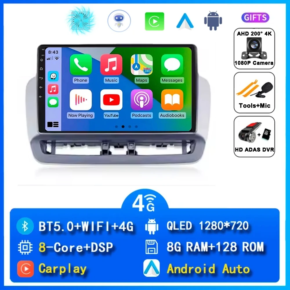 12G + 256G QLED Touchscreen Voor Seat Ibiza 2012-2015 Android 15 Auto Radio Auto Multimedia Video speler 5G WIFI BT GPS Navigatie