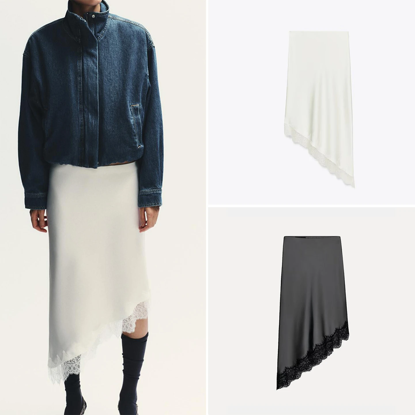 กระโปรงลำลองผู้หญิง Z ความยาวปานกลาง สีแฟชั่น ทรงเข้ารูป ชายกระโปรงไม่เท่ากัน ใส่ได้ทุกวัน ฤดูใบไม้ร่วง 2025